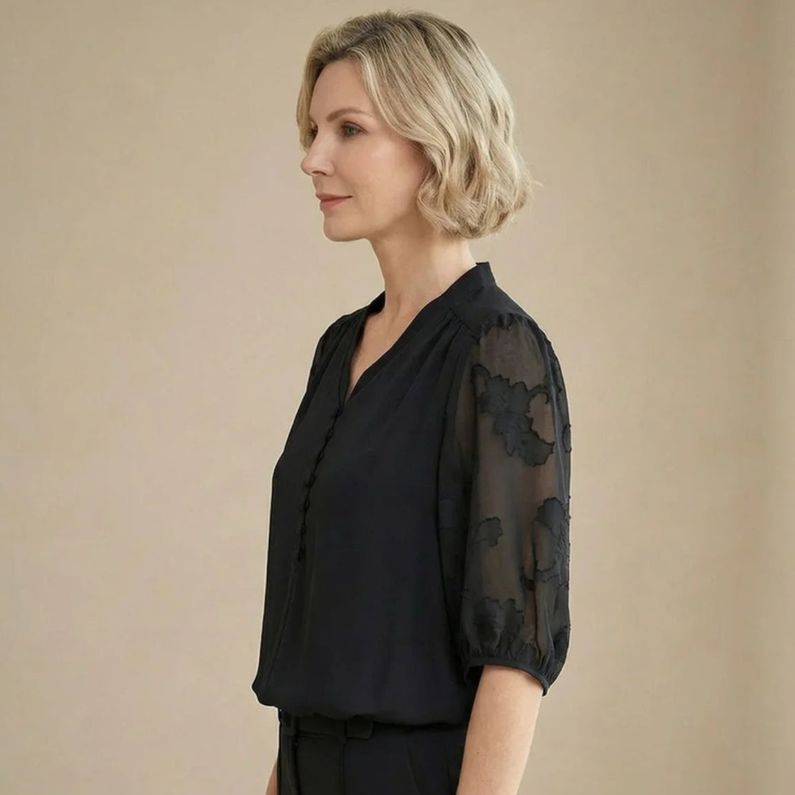 [COMPRE 2 E LEVE 3] Blusinha Bellezza™ em Popelina com Mangas Translúcidas