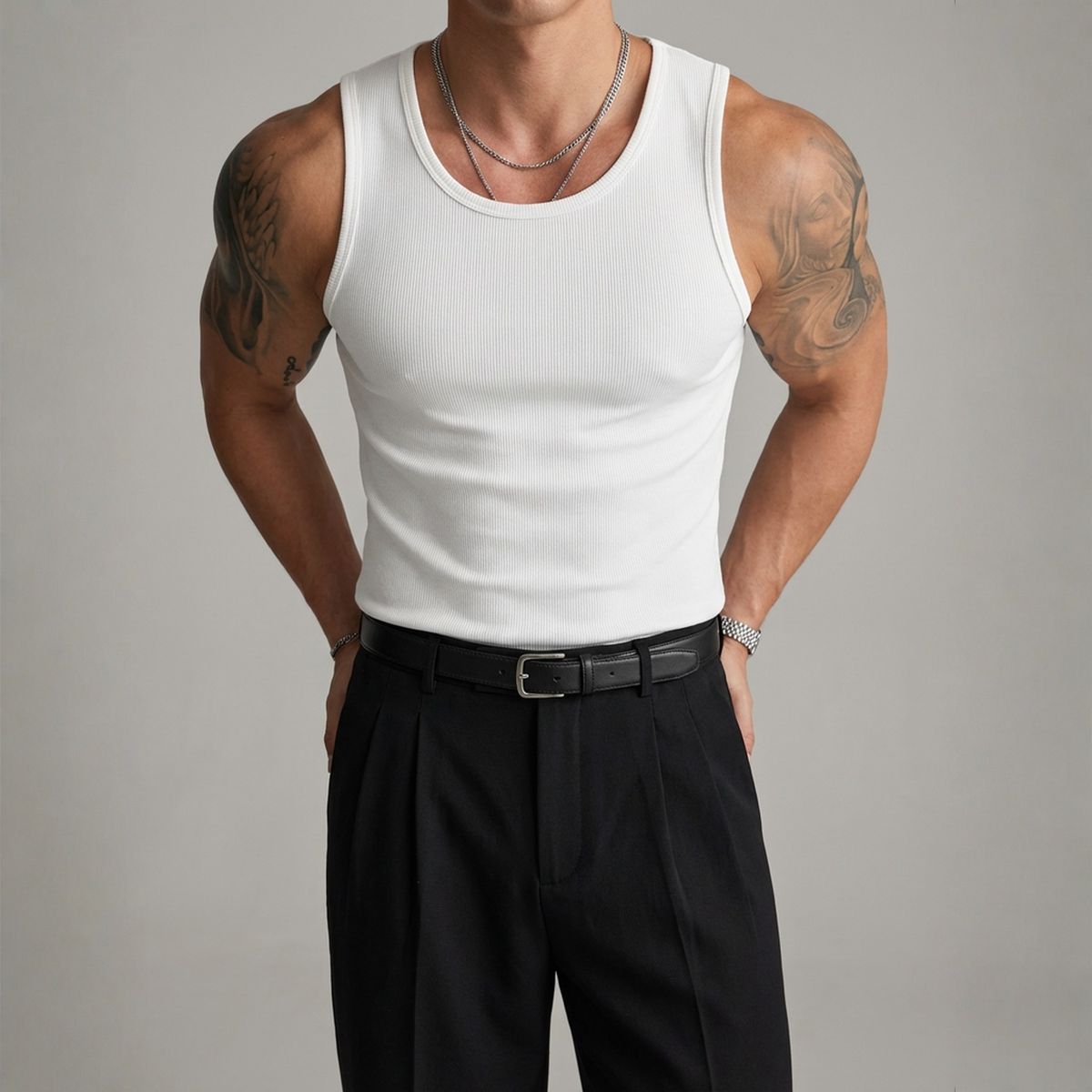 Regata Masculina Leon™ em Malha Premium com Modelagem Anatômica