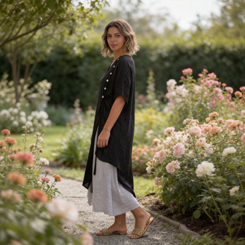 Vestido Miami™ em Viscose Premium com Fenda Lateral Estilizada