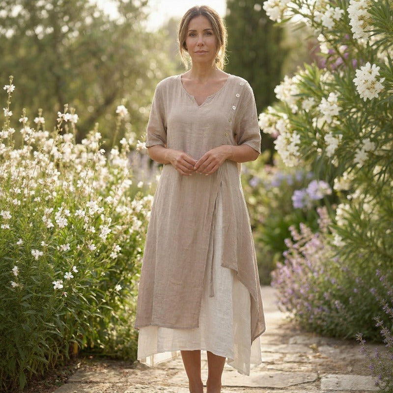 Vestido Miami™ em Viscose Premium com Fenda Lateral Estilizada