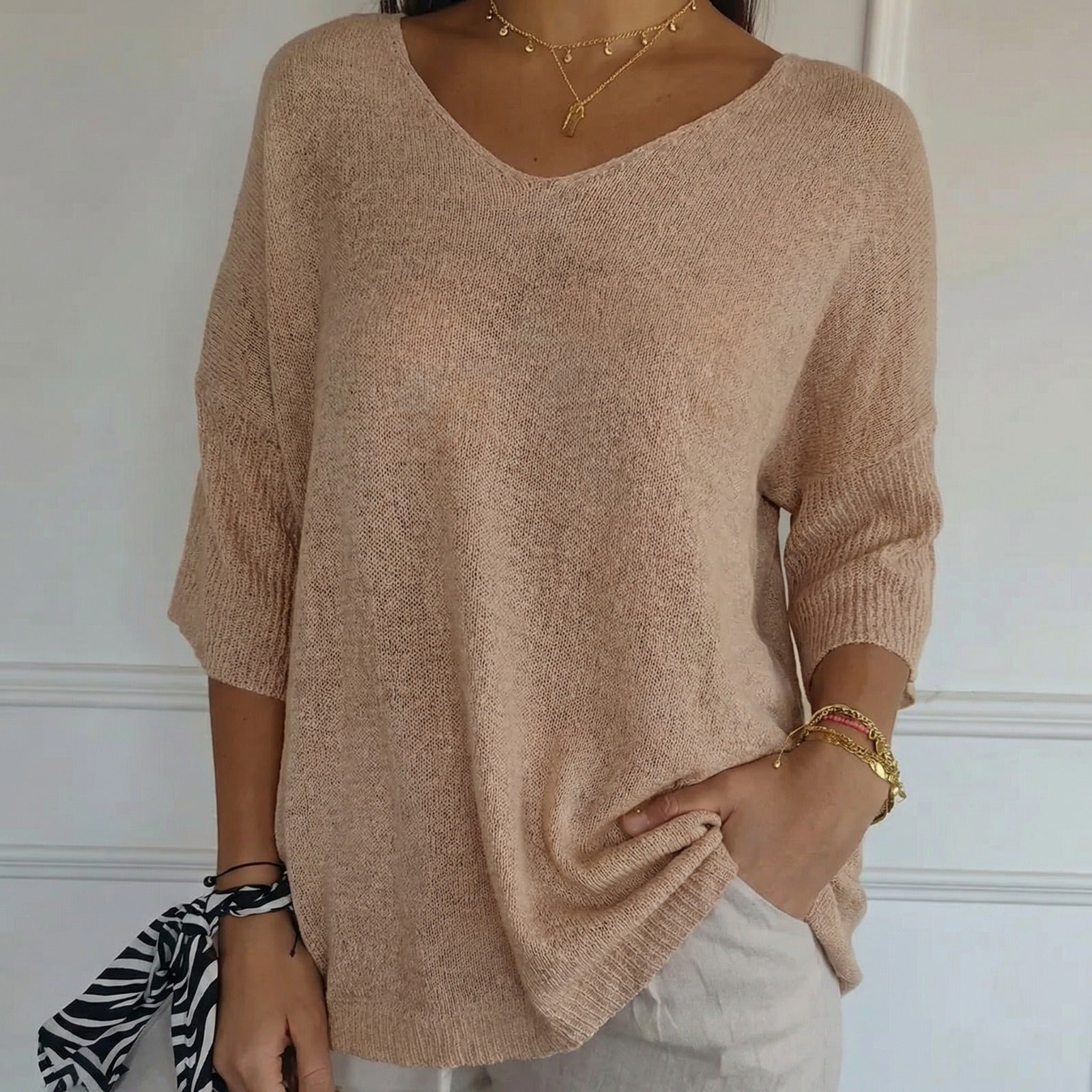 Blusa Carmim™ em Tricot Macio com Malha Texturizada