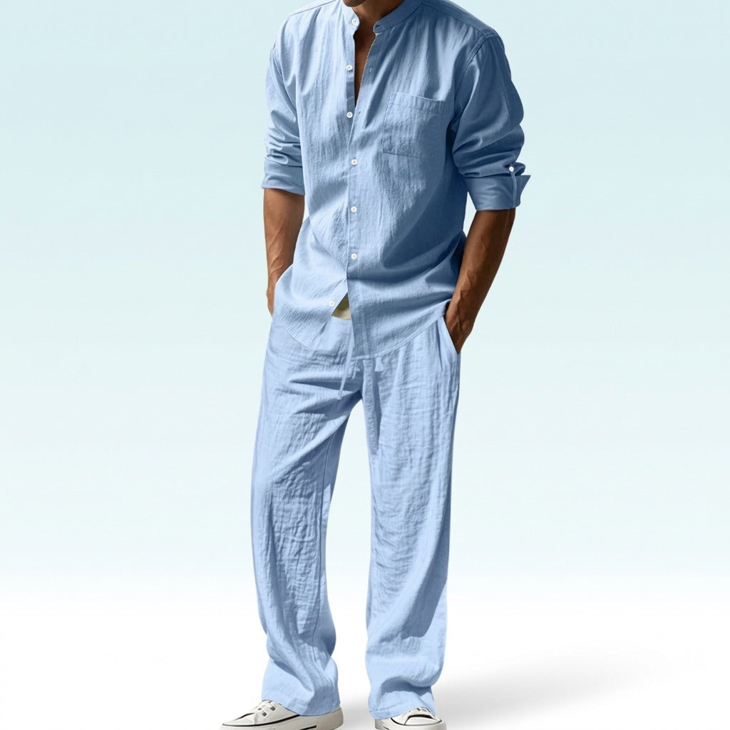 Conjunto Trancoso™ em Linho de Algodão com Design Sofisticado