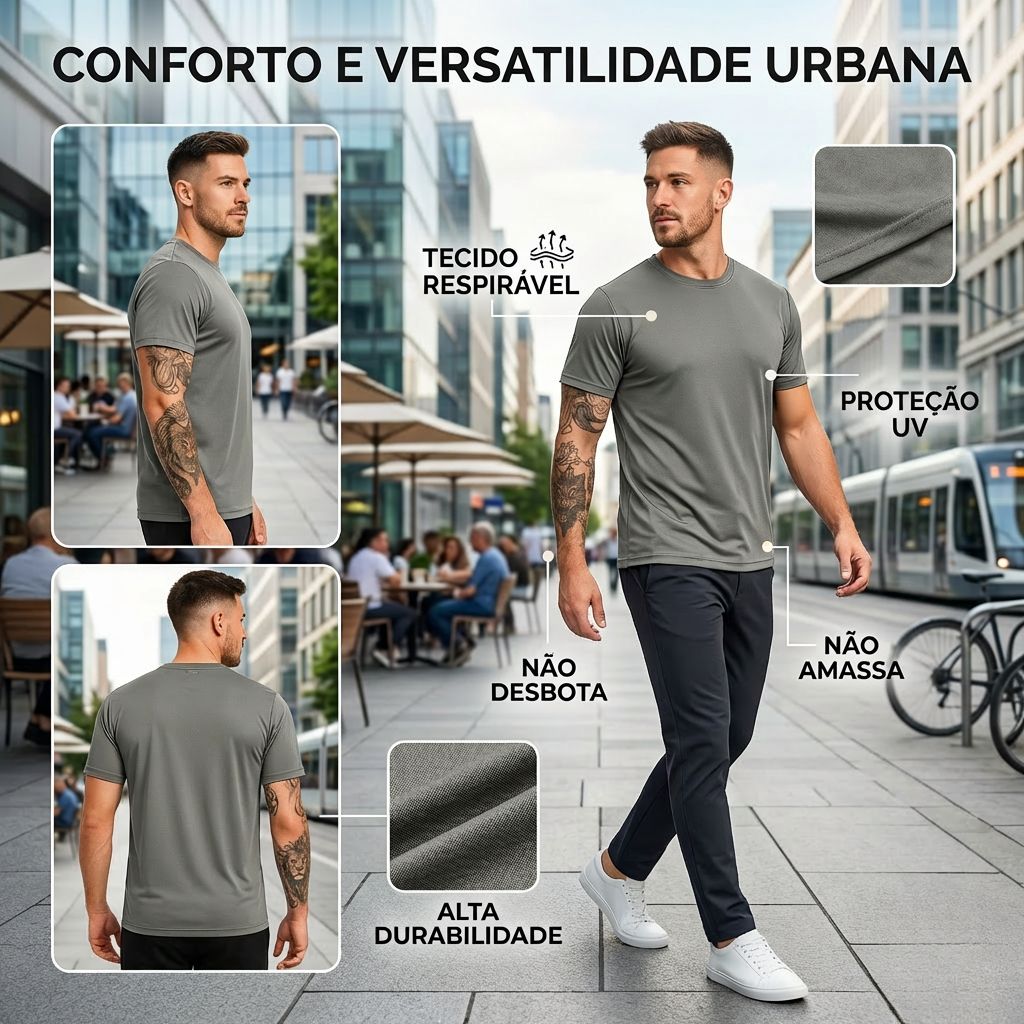Kit 5 Camisetas Performance Pro™ em Dry-Fit com Secagem Rápida / Conforto, Leveza e Alto Desempenho!