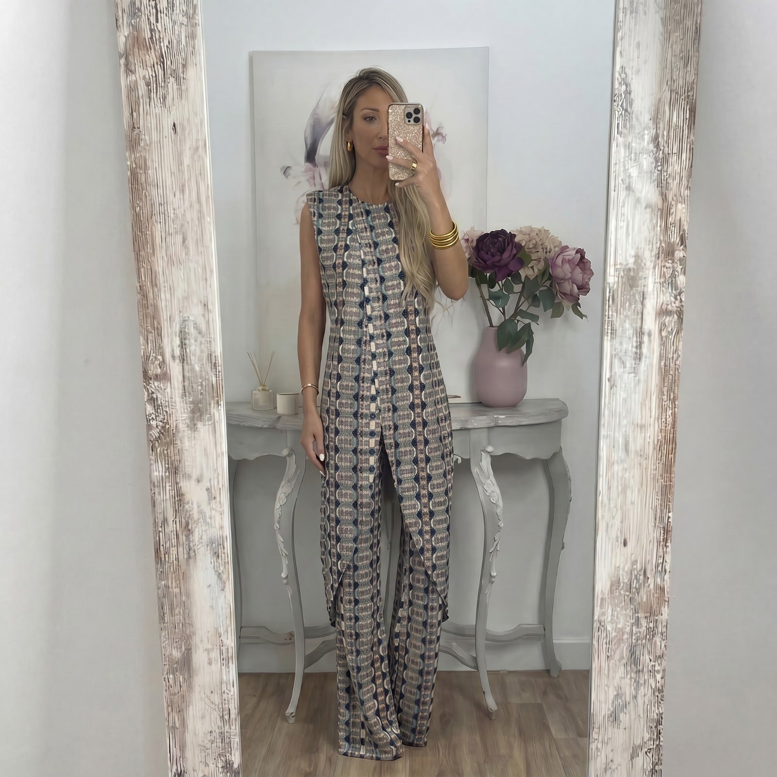 Conjunto Nairobi™ com Estampa Geométrica e Modelagem Ampla