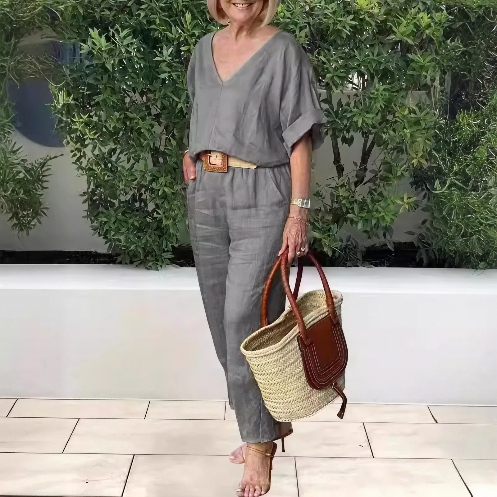 Conjunto Valmora™ em Linho de Algodão com Estilo Clássico Moderno