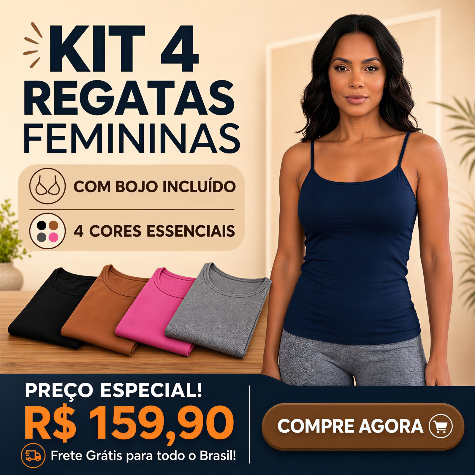 Detalhe do kit de regatas