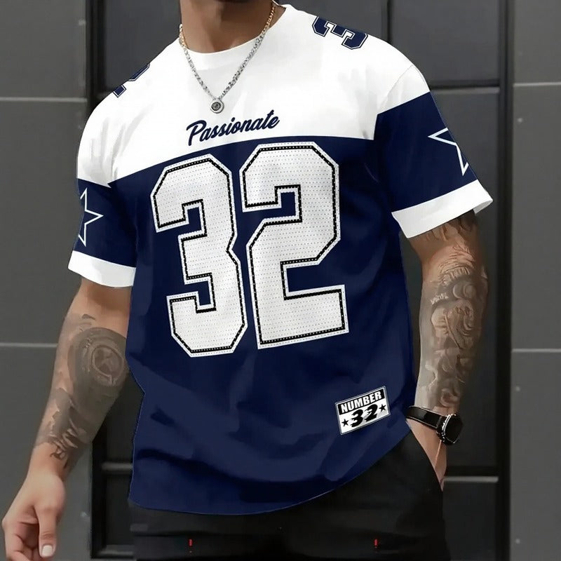Camiseta Endzone™ em Malha Premium com Estilo Jersey Streetwear