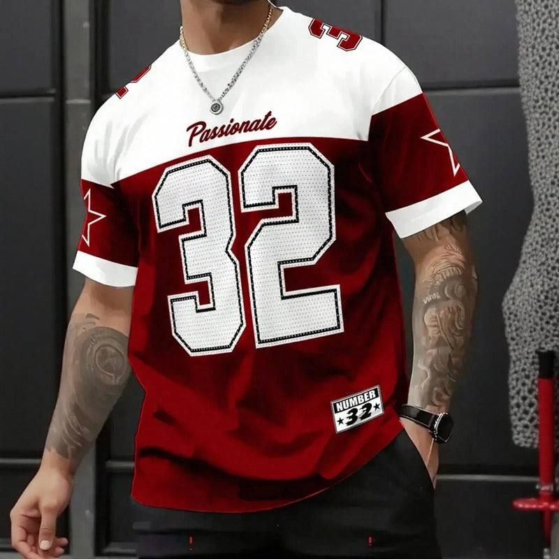 Camiseta Endzone™ em Malha Premium com Estilo Jersey Streetwear