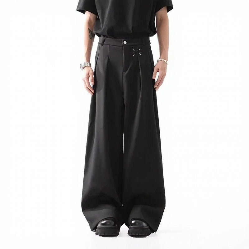 Calça Kronos Flow™ Em Alfaiataria Wide Leg com Estética Streetwear Premium