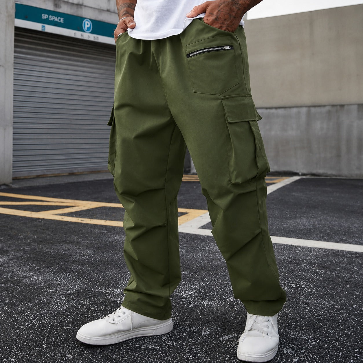 Calça Orsen™ com Bolsos Utilitários, Cós Ajustável e Modelagem Jogger / Silhueta Moderna com Ajuste Confortável.