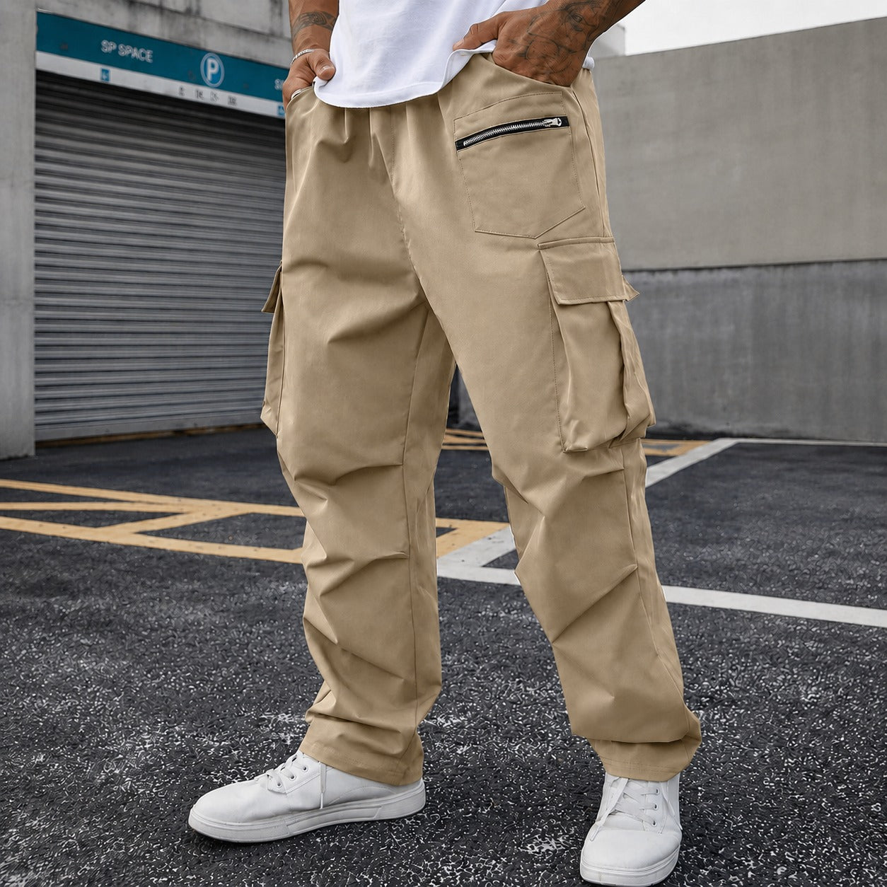 Calça Orsen™ com Bolsos Utilitários, Cós Ajustável e Modelagem Jogger / Silhueta Moderna com Ajuste Confortável.