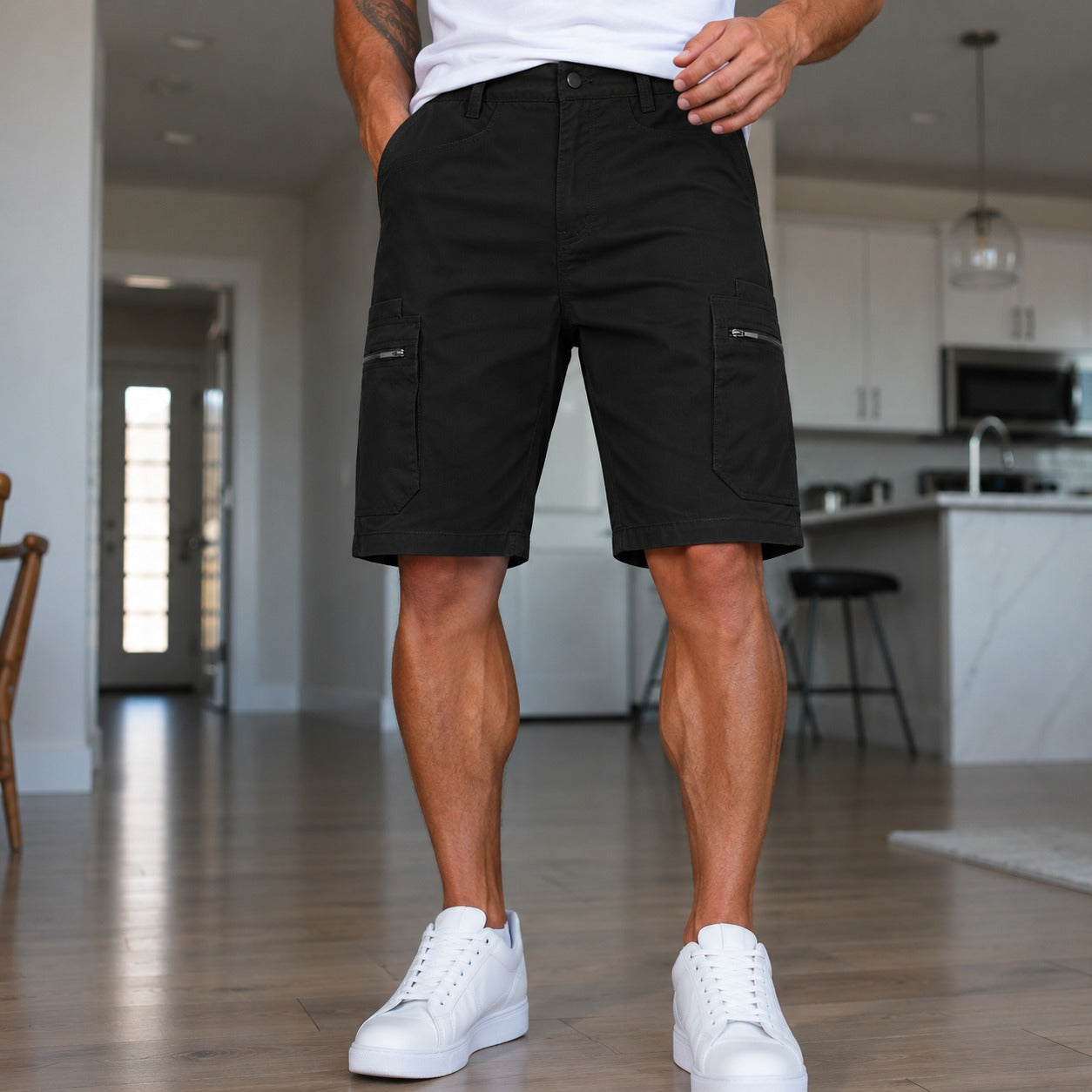 Bermuda Mozer™ em Algodão com Bolsos Utilitários e Estilo Cargo / Estilo Funcional para uma Rotina Dinâmica