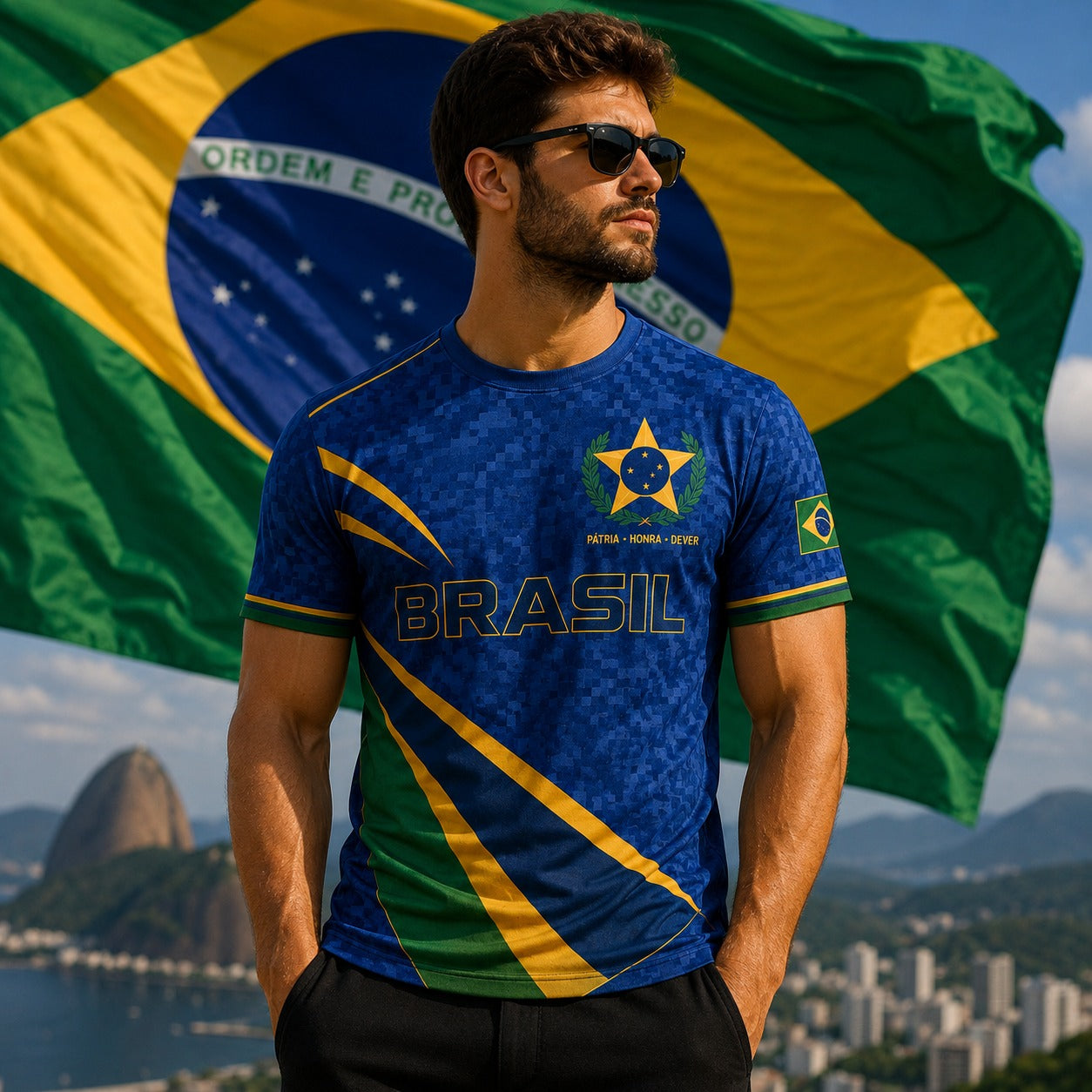 [COMPRE 2 E LEVE 3] Camiseta Patriota™ Manga Curta em Malha Respirável / O Orgulho de Ser Brasileiro em Cada Detalhe