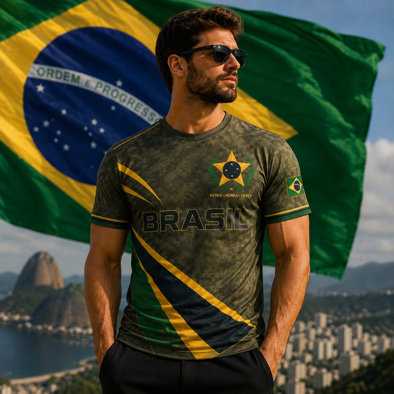 [COMPRE 2 E LEVE 3] Camiseta Patriota™ Manga Curta em Malha Respirável / O Orgulho de Ser Brasileiro em Cada Detalhe