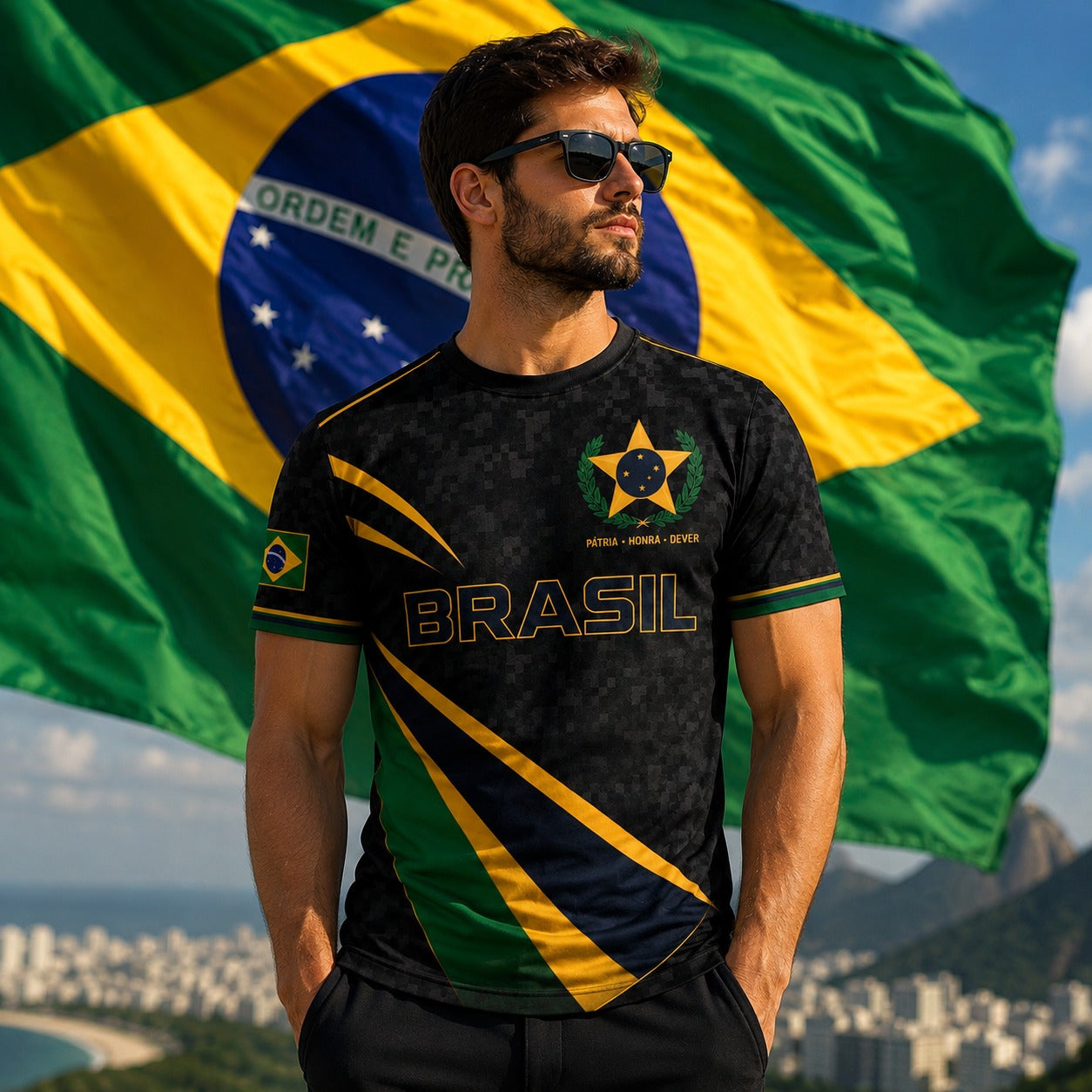[COMPRE 2 E LEVE 3] Camiseta Patriota™ Manga Curta em Malha Respirável / O Orgulho de Ser Brasileiro em Cada Detalhe