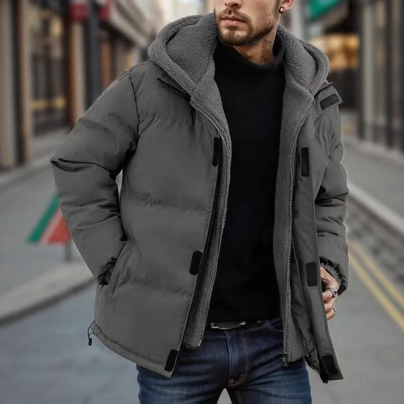 Jaqueta Masculina Raven™ com Puffer Premium e Forro Térmico Peluciado