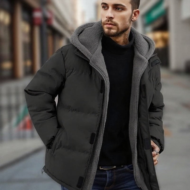Jaqueta Masculina Raven™ com Puffer Premium e Forro Térmico Peluciado