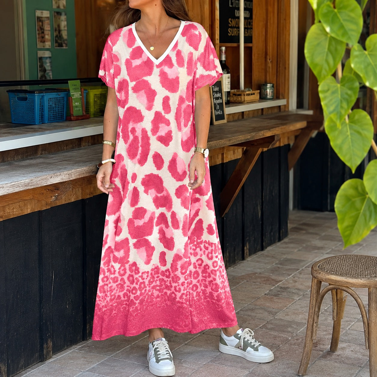 Vestido Monique™ com Estampa Animal Print e Caimento Amplo / Presença Marcante com Leveza no Vestir