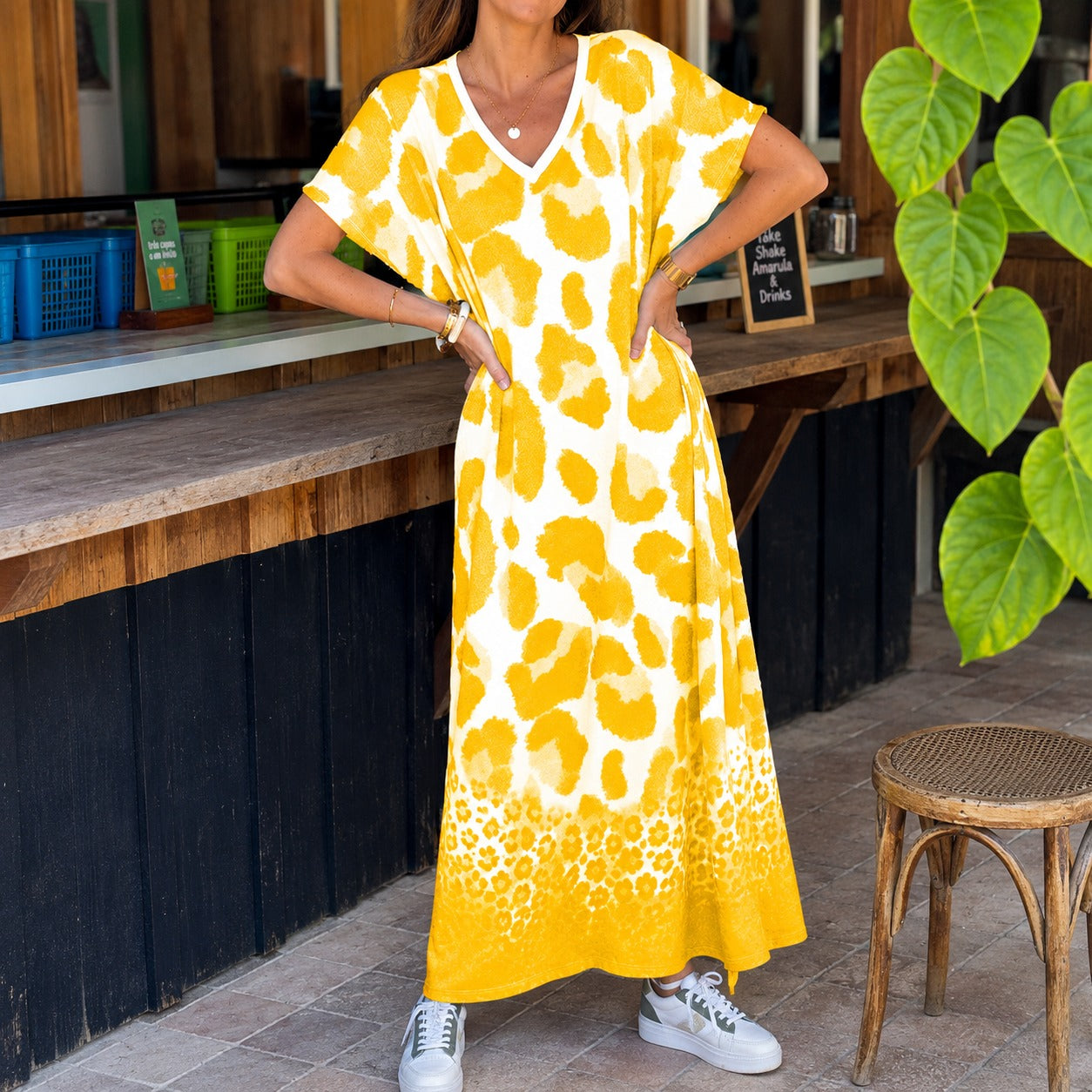 Vestido Monique™ com Estampa Animal Print e Caimento Amplo / Presença Marcante com Leveza no Vestir