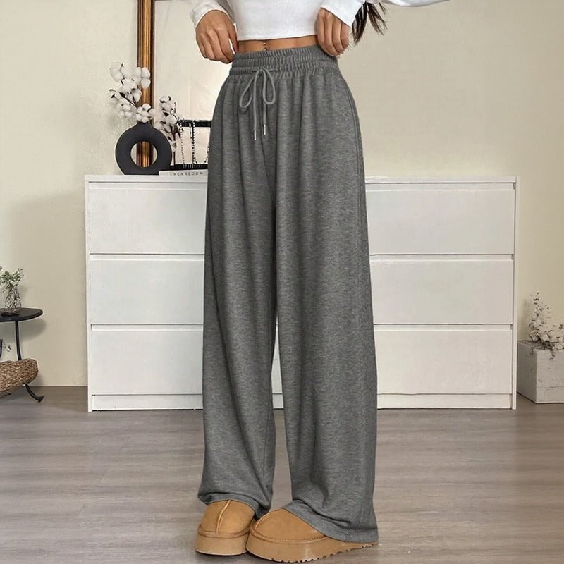 Calça Moletom Luma™ com Cós Ajustável e Modelagem Reta de Caimento Fluido / Conforto Que Acompanha o Corpo sem Perder o Charme
