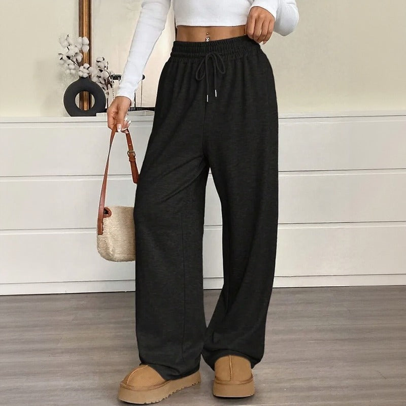 Calça Moletom Luma™ com Cós Ajustável e Modelagem Reta de Caimento Fluido / Conforto Que Acompanha o Corpo sem Perder o Charme