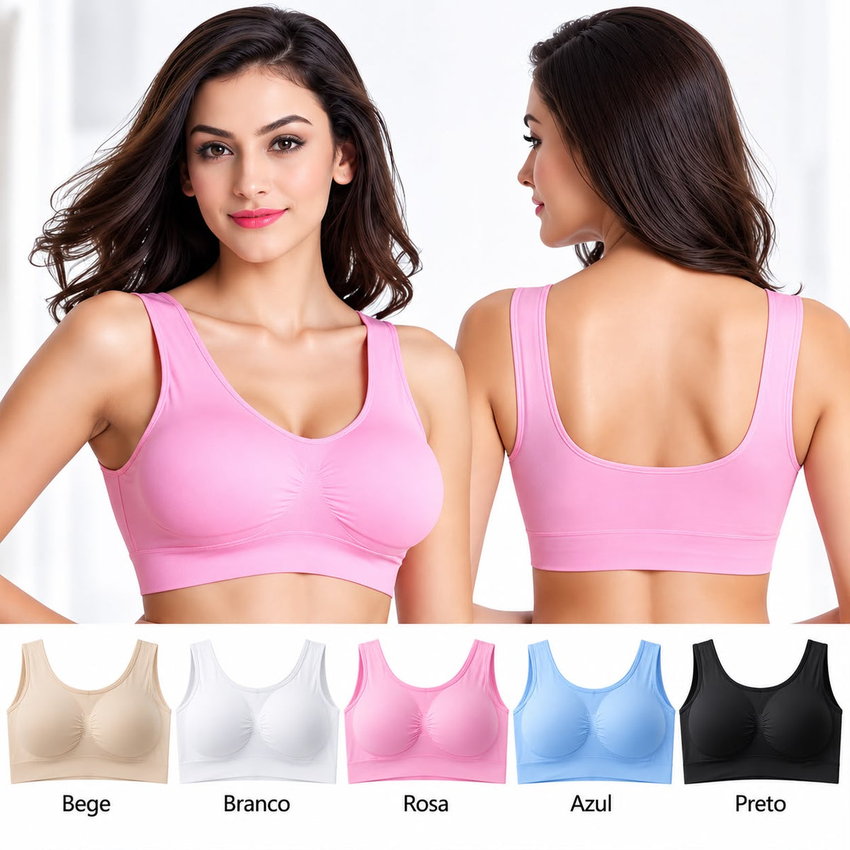 [COMPRE 3 E LEVE 5] Sutiã Comfort360™ Sem Aro com Sustentação Reforçada e Conforto Prolongado