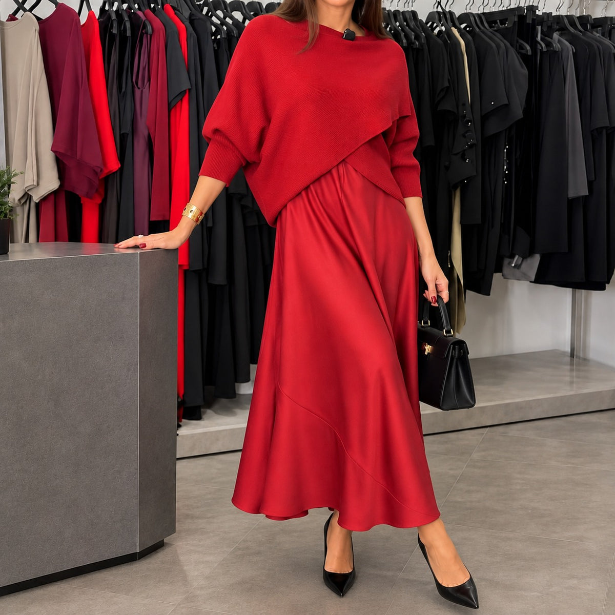 Conjunto Antonina™  com Blusa Transpassada e Modelagem Ampla