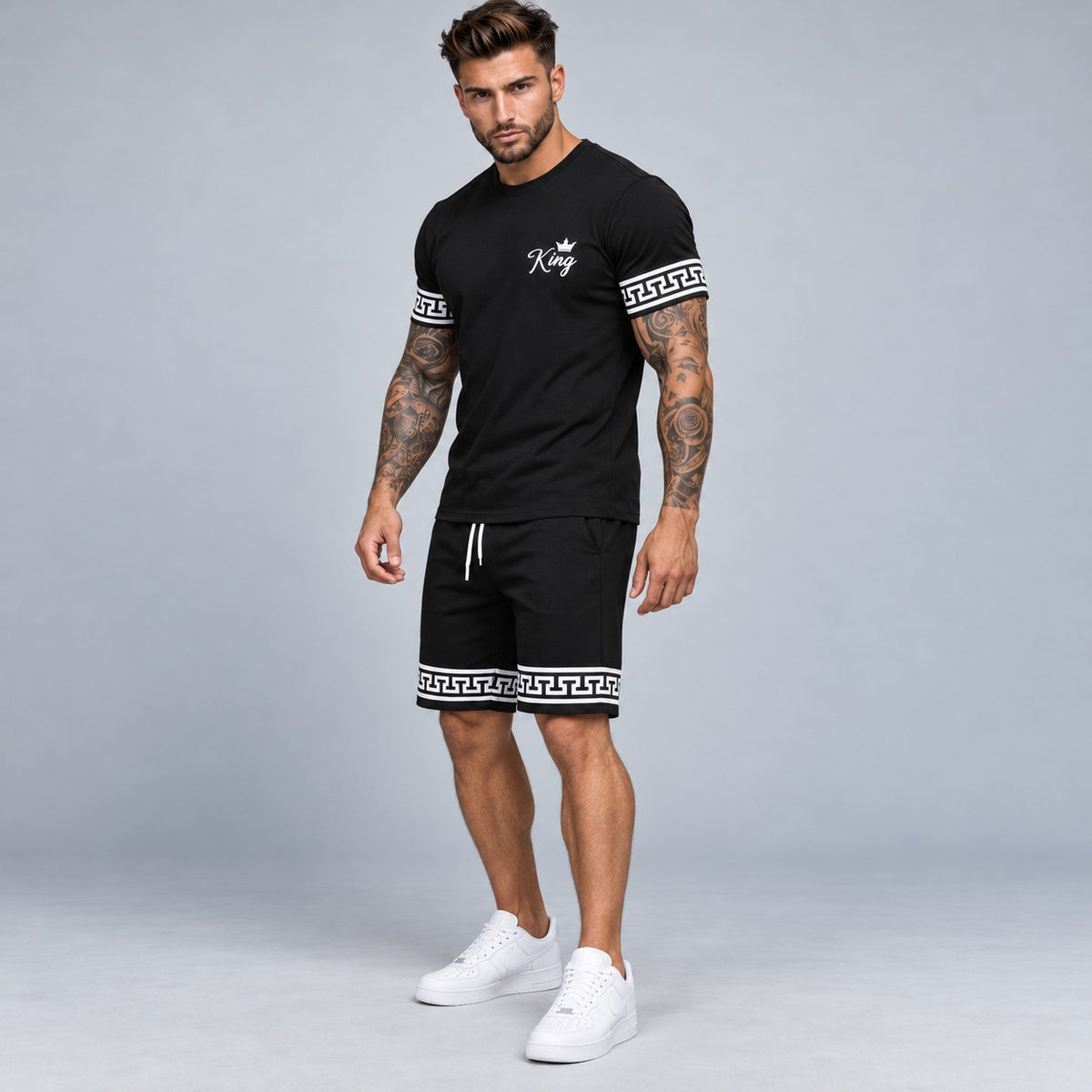 Conjunto King™ com Camiseta e Bermuda em Tecido Leve e Confortável