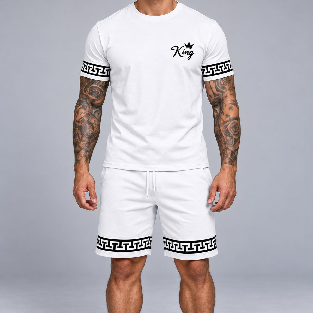 Conjunto King™ com Camiseta e Bermuda em Tecido Leve e Confortável
