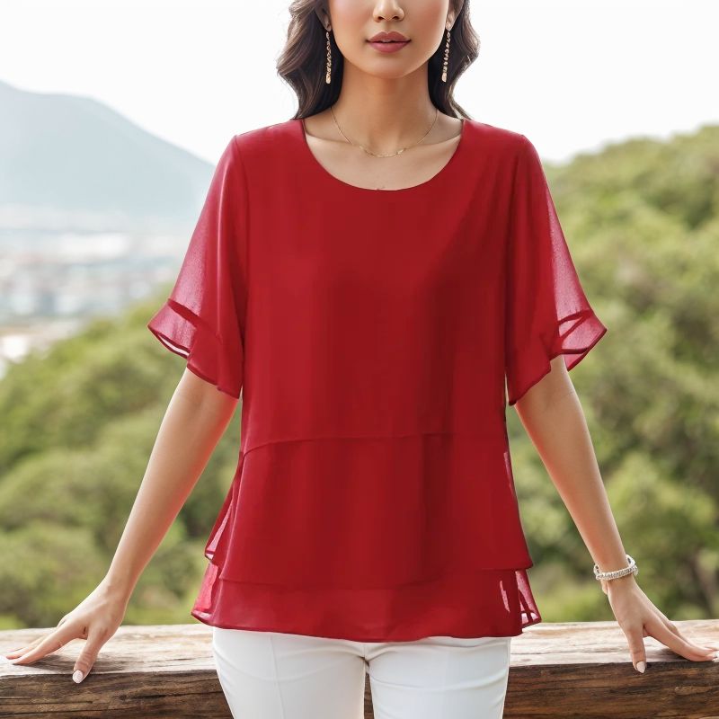 Blusa Belle Allure™ em Viscose com Design em Camadas / Charme e Elegância para a Mulher que Merece o Melhor!