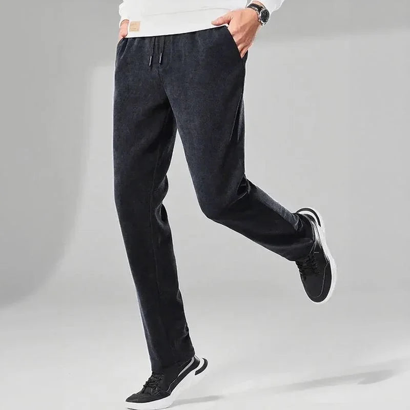 Calça Winston™ em Veludo Cotelê com Cintura Elástica / Um Esporte Fino Versátil com Conforto Térmico e Liberdade!