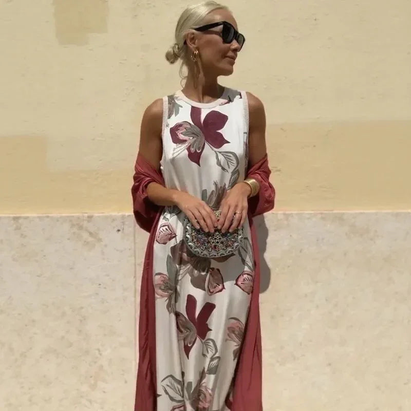 Conjunto Majorie™ em Cetim Artístico com Echarpe de Luxo / Para Mulheres que Brilham em Qualquer Ocasião!