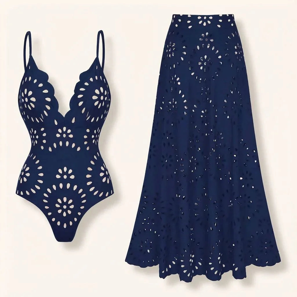 Conjunto de Praia Marina™ Maiô & Saia 2 em 1 / A Peça Viral Que Vai Marcar o Verão Brasileiro!