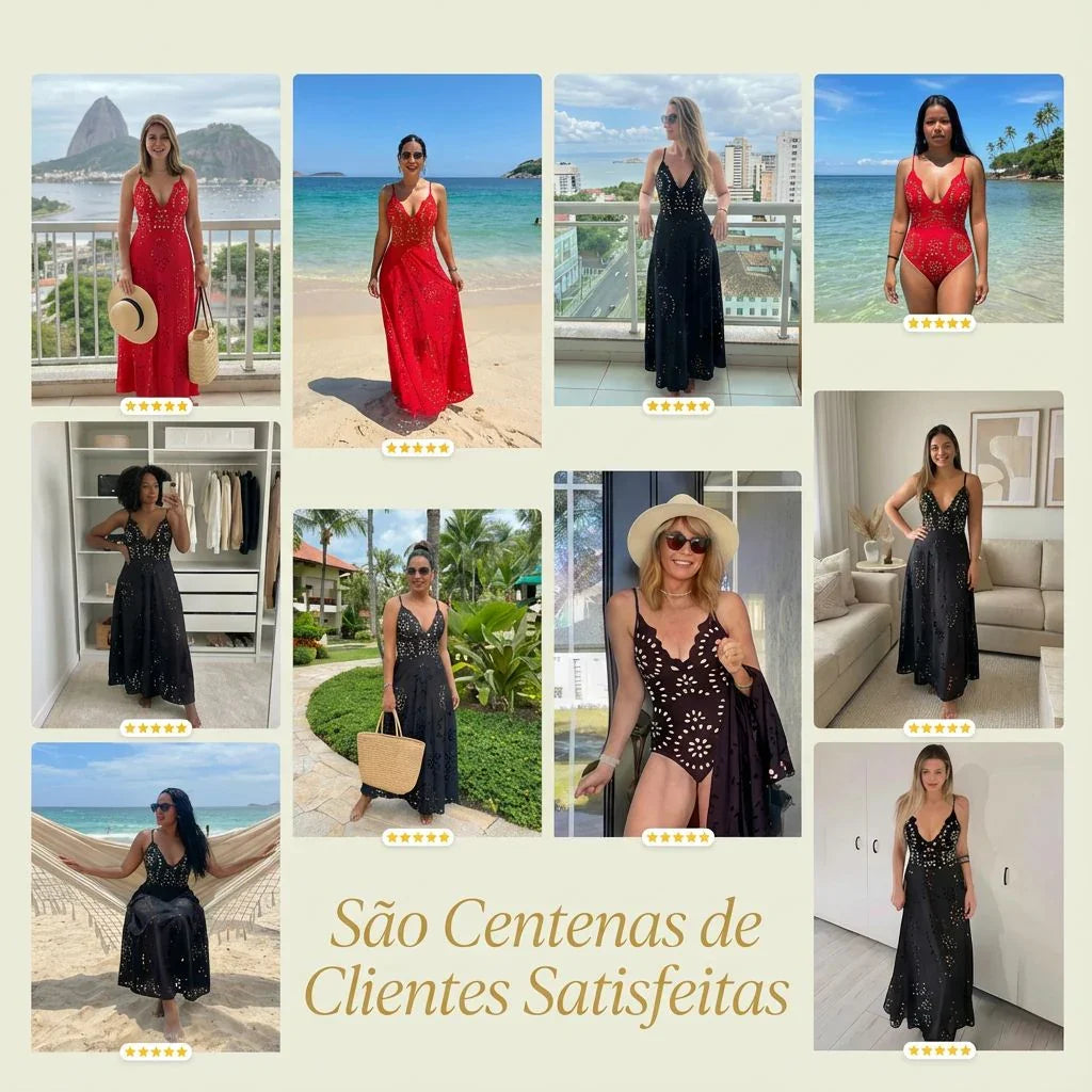 Conjunto de Praia Marina™ Maiô & Saia 2 em 1 / A Peça Viral Que Vai Marcar o Verão Brasileiro!