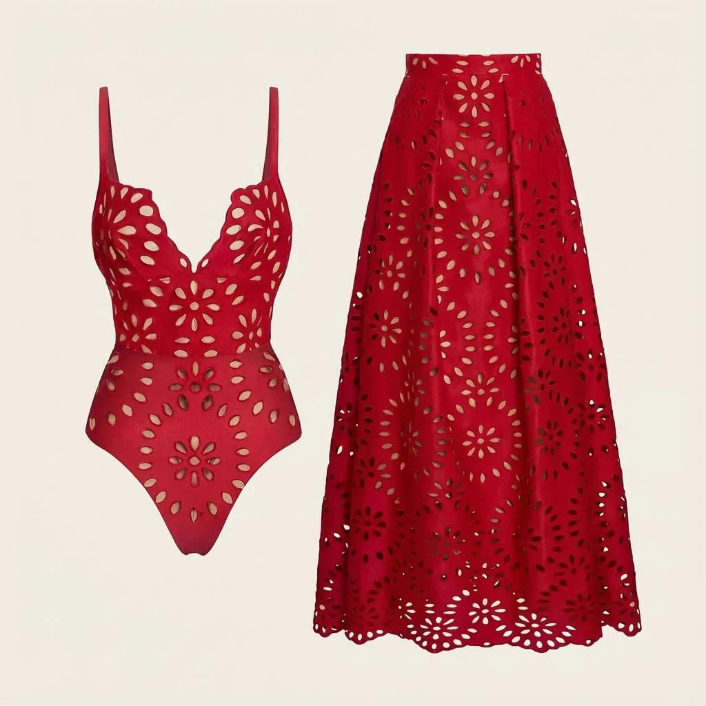 Conjunto de Praia Marina™ Maiô & Saia 2 em 1 / A Peça Viral Que Vai Marcar o Verão Brasileiro!