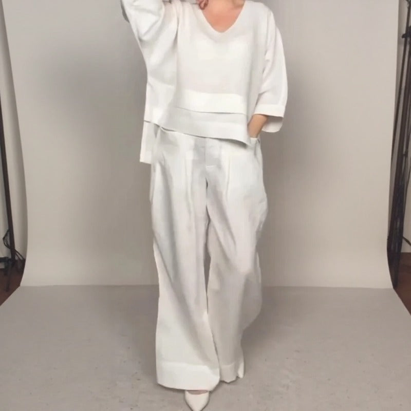 Conjunto Valenne™ em Linho de Algodão com Design Contemporâneo