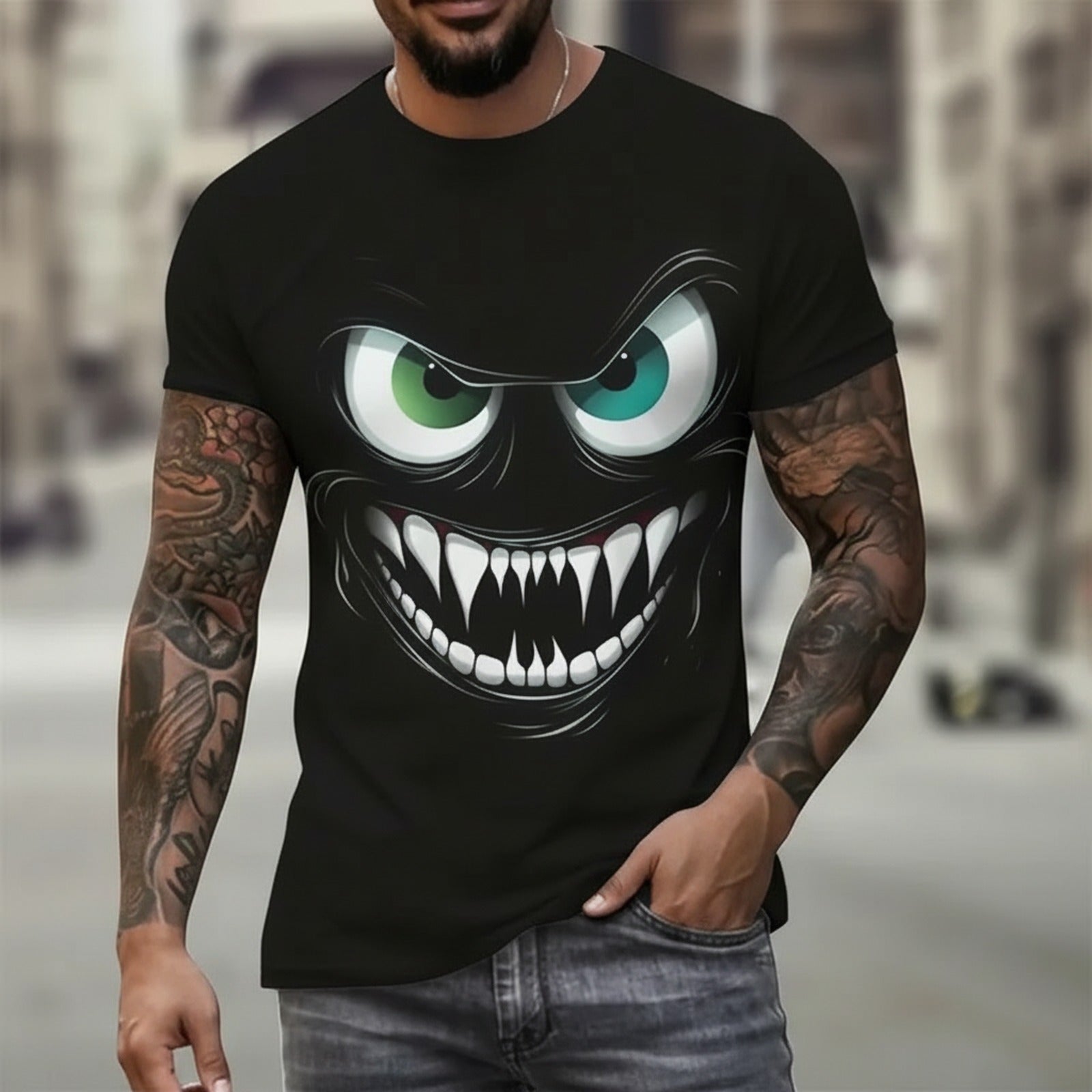 Camiseta Drakos™ com Estampa Urban Monster e Presença Urbana