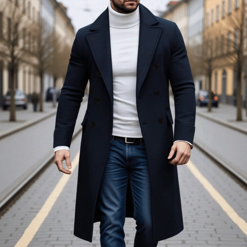 Sobretudo Norvik™ com Estilo Clássico e Elegância Europeia