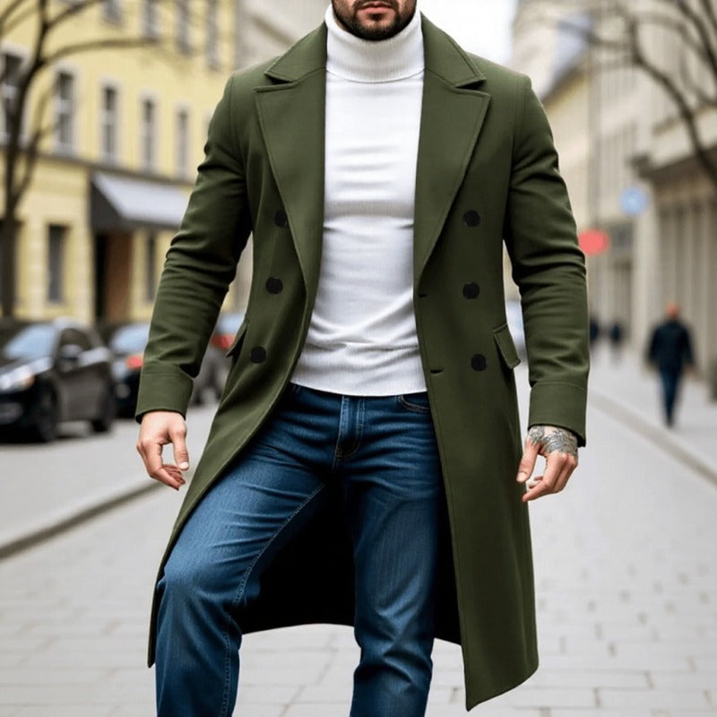 Sobretudo Norvik™ com Estilo Clássico e Elegância Europeia