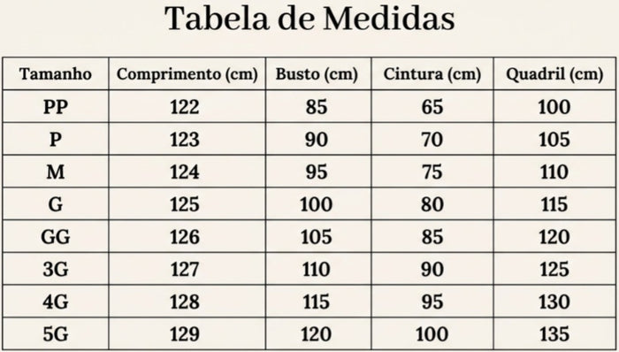 Guia de Tamanhos