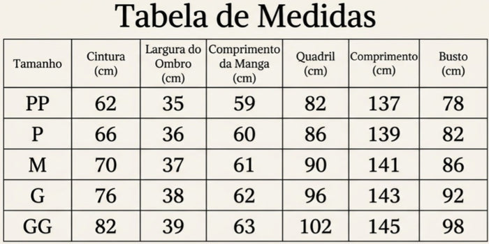 Guia de Tamanhos
