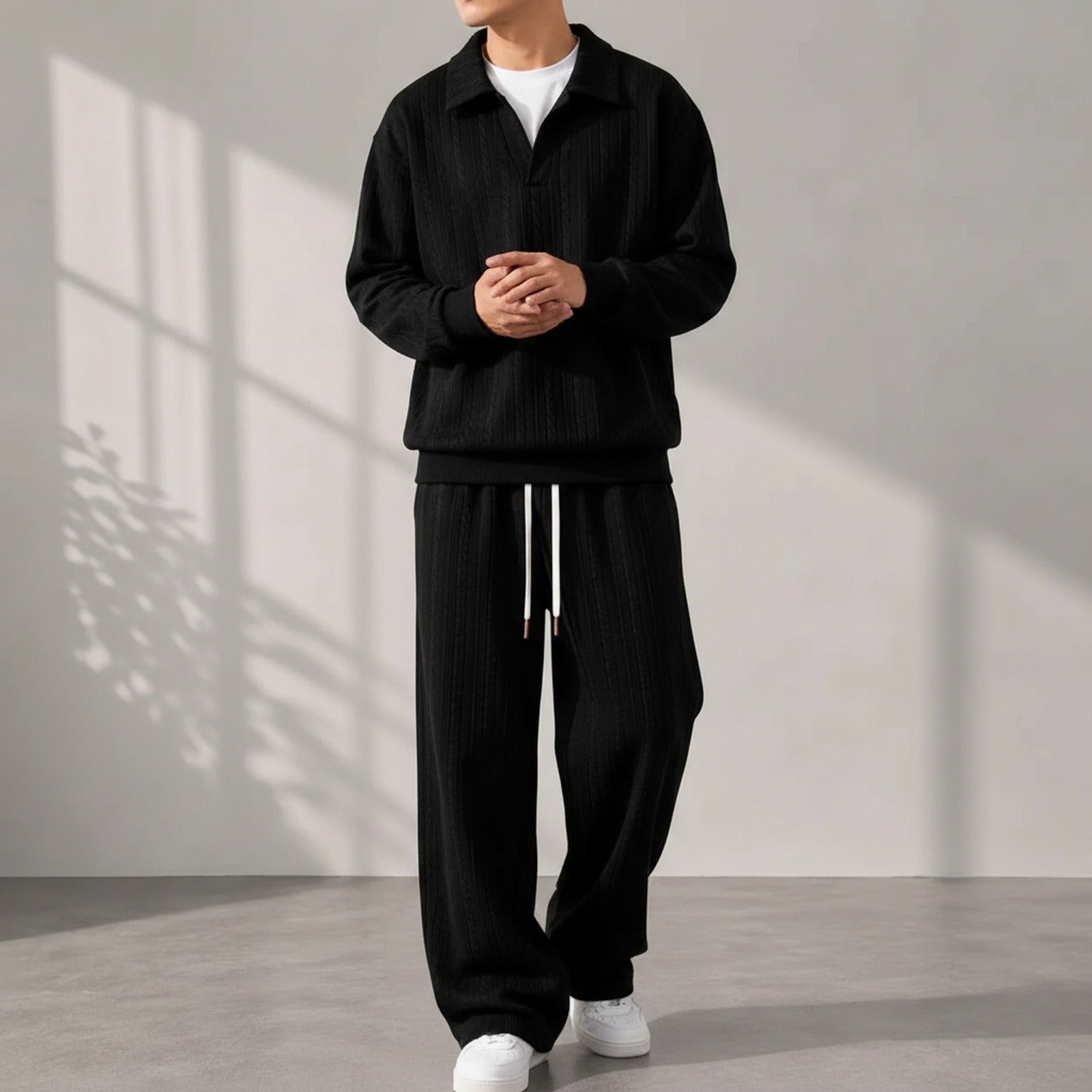 Conjunto Masculino Valdren™ 2 Peças em Malha Texturizada