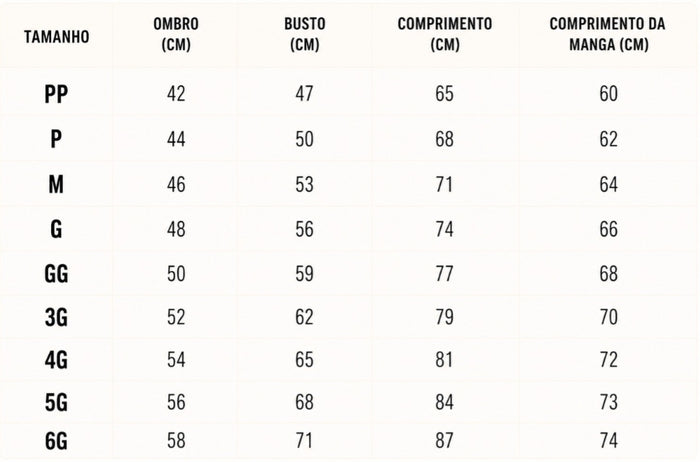 Guia de Tamanhos