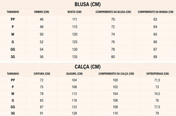 Guia de Tamanhos