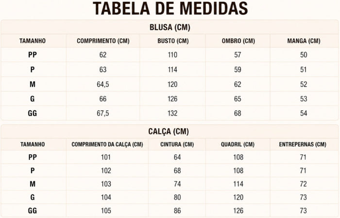 Guia de Tamanhos