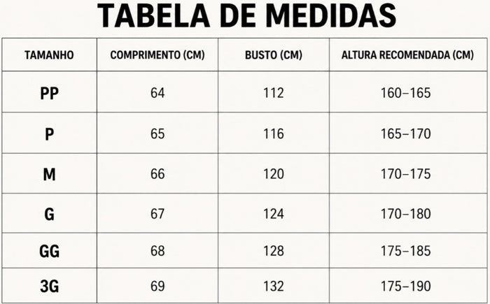 Guia de Tamanhos