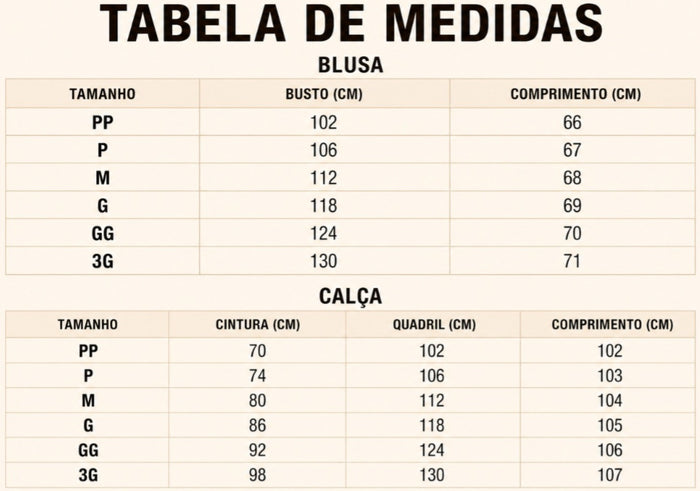 Guia de Tamanhos