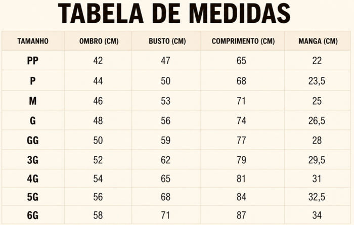 Guia de Tamanhos