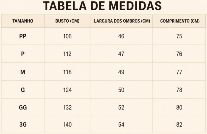 Guia de Tamanhos
