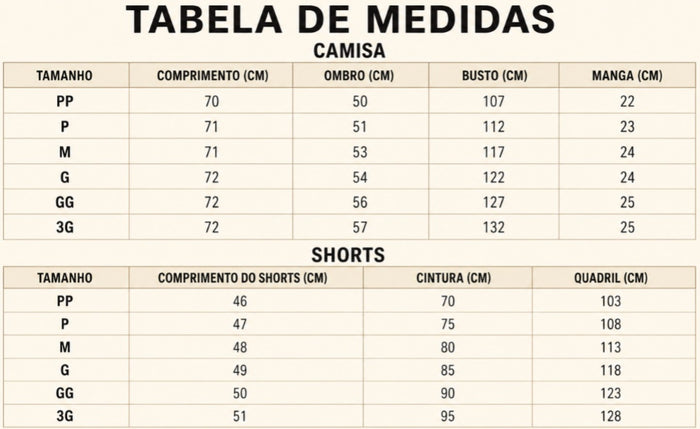 Guia de Tamanhos